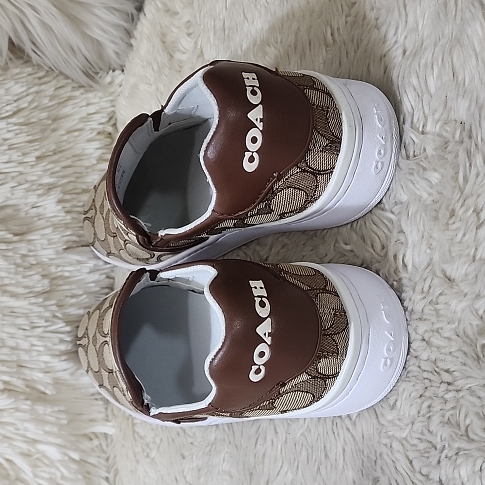 Coach 8B Size Brown Slip-On Athletic Shoes - Picture 4 of 10
